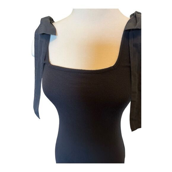 T8 Summersalt Women’s The Softest Ribbed Tie Bow Shoulder Maxi Dress Sz S - Picture 4 of 5